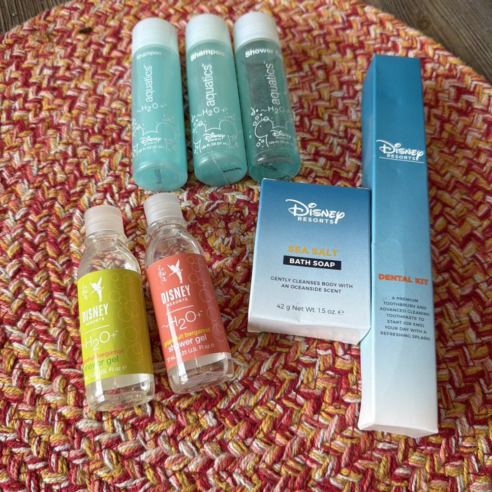 H2O Shampoo Conditioner Soap Lotion Walt Disney World Hotel toothbrush lot